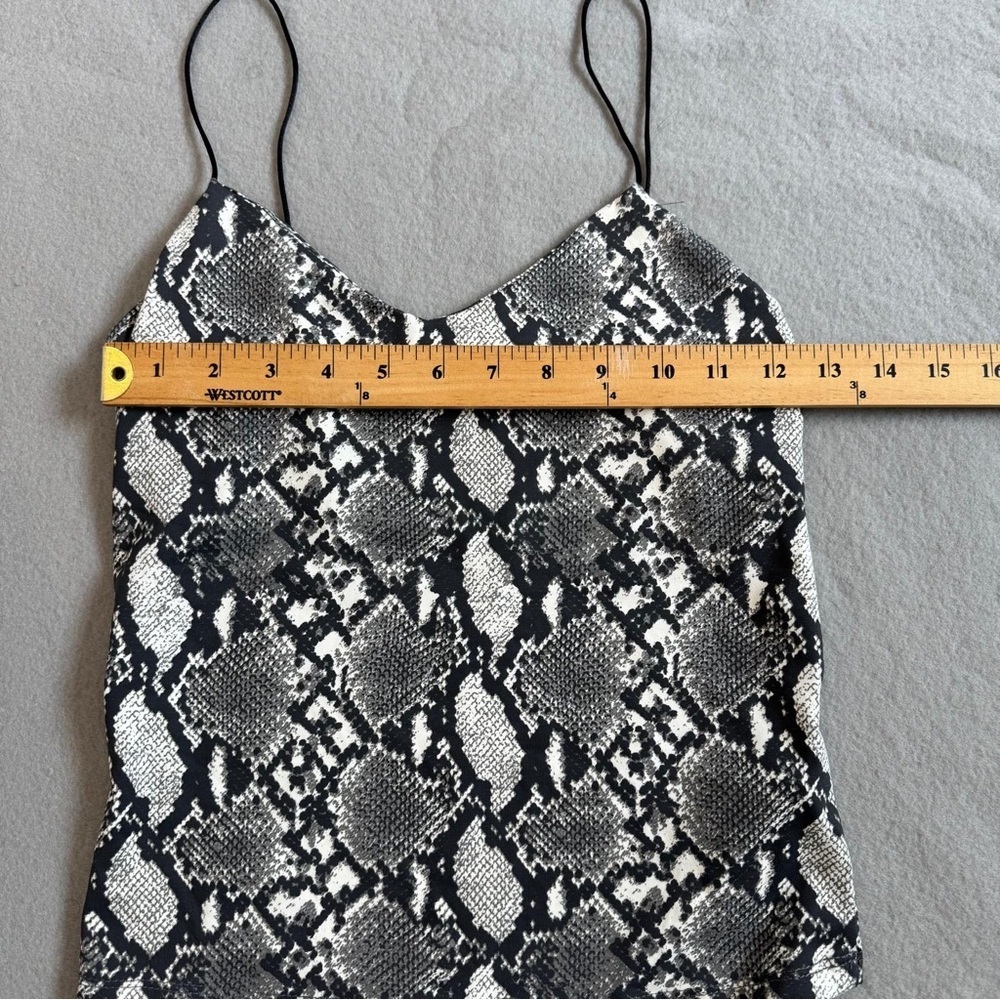Bershka Monochrome Snake Print Strappy Top | Size S | Trendy Y2K - Picture 6 of 6